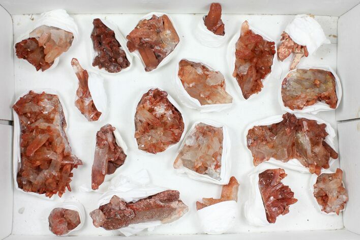 Lot: Natural, Red Quartz Crystal Clusters - Pieces #101500